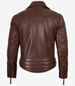 Asymmetrische Cognac-Lederjacke im Biker-Stil für Herren