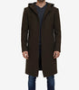 Delbert Mens Olive Green Hooded Wool Coat