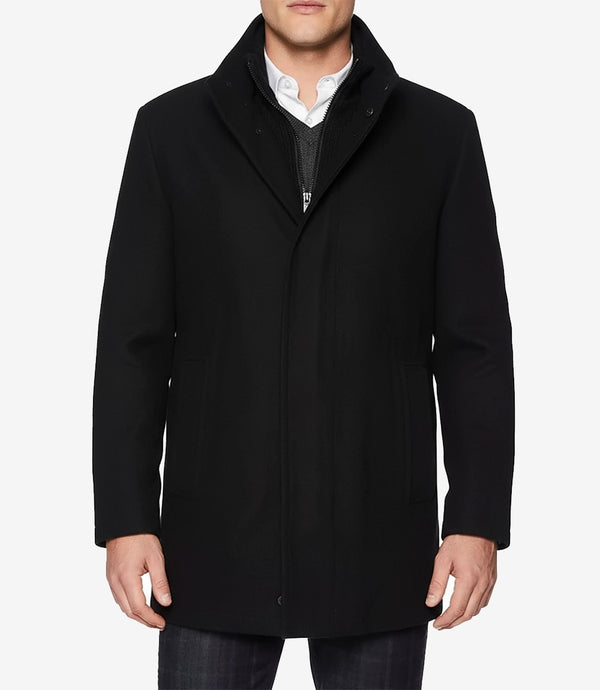 Rafferty Herren-Automantel aus schwarzer Wolle – Modern Fit