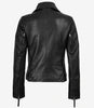 Ramsey Damen Asymmetrische schwarze Lederjacke im Biker-Stil