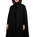 Marrie Women's Black Long Wool Cape Coat