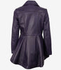 Asymmetrische lilafarbene Lederjacke mit Schößchen für Damen