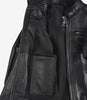 Womens Petite Black Quilted Biker Style Leather Jacket