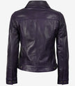 Lila Trucker-Lederjacke für Damen