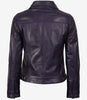 Lila Trucker-Lederjacke für Damen