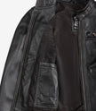 Gesteppte, abgenutzte Damenjacke aus echtem Lammleder in Braun im Biker-Stil