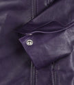 Womens Three Button Purple Leather Blazer