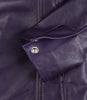 Womens Three Button Purple Leather Blazer
