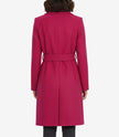 Kristi Women's Pink Notch Lapel Wool Wrap Coat