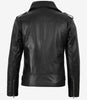 Men's Black Asymmetrical Leather Jacket – Motorcycle Style