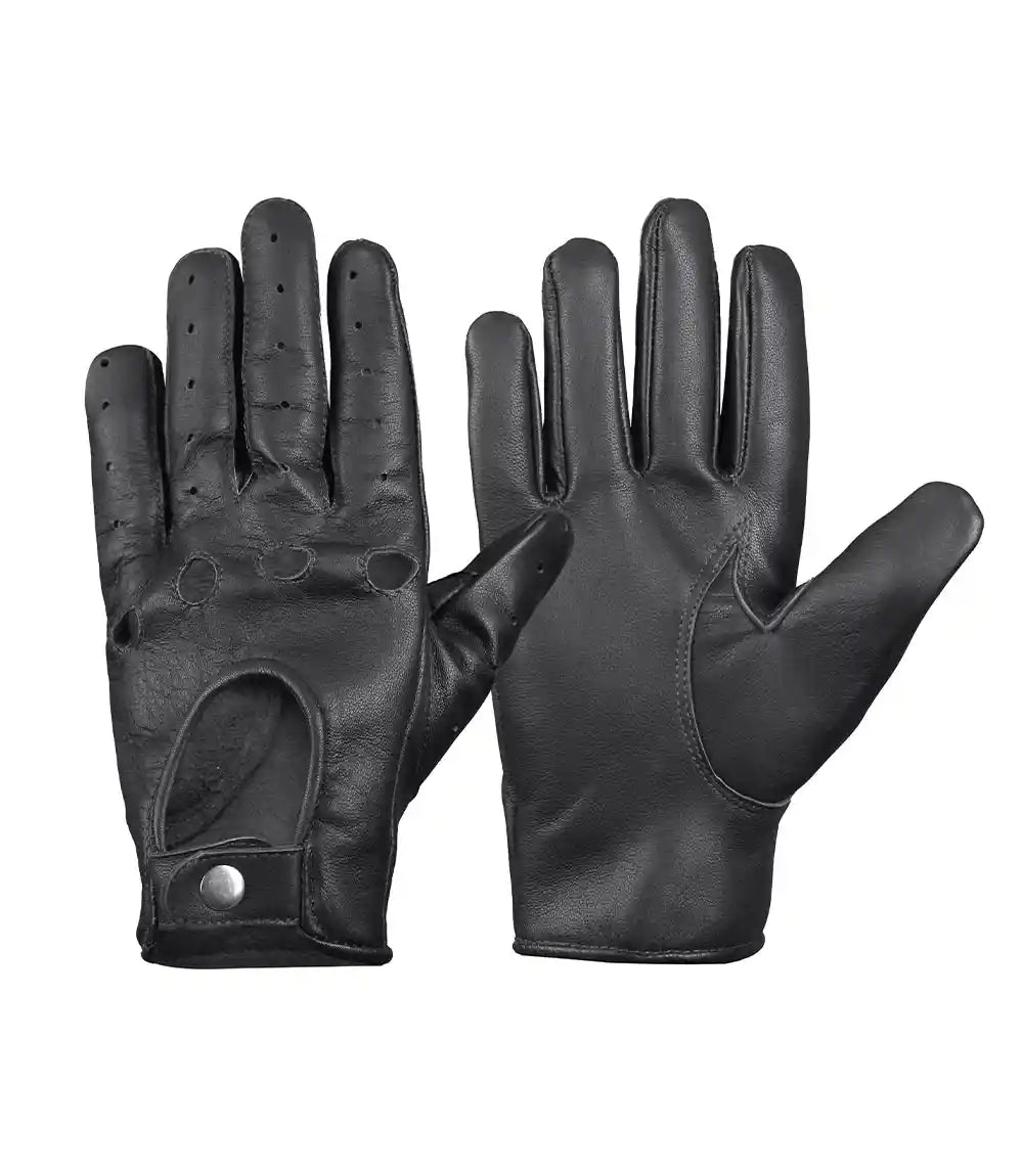 Mens Real Leather Black Gloves
