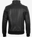 Schwarze Bomberjacke aus Rindsleder für Herren