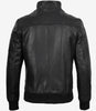 Schwarze Bomberjacke aus Rindsleder für Herren