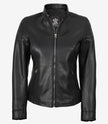 Carrie Black Leather Jacket for Women