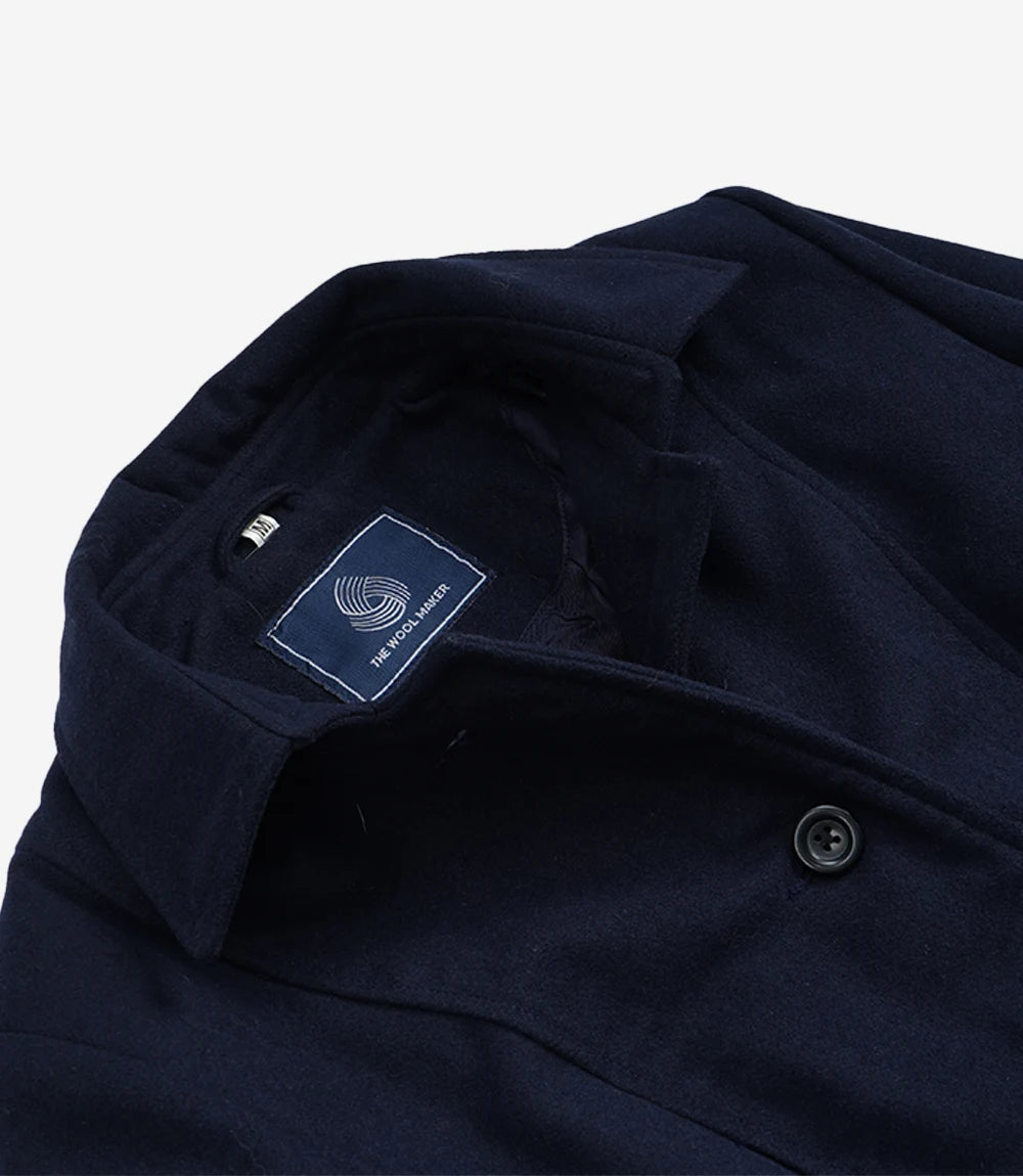 Women’s Mid Length Navy Blue Wool Coat