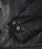 Schwarze Trucker-Jacke aus Leder für Herren mit vier Taschen