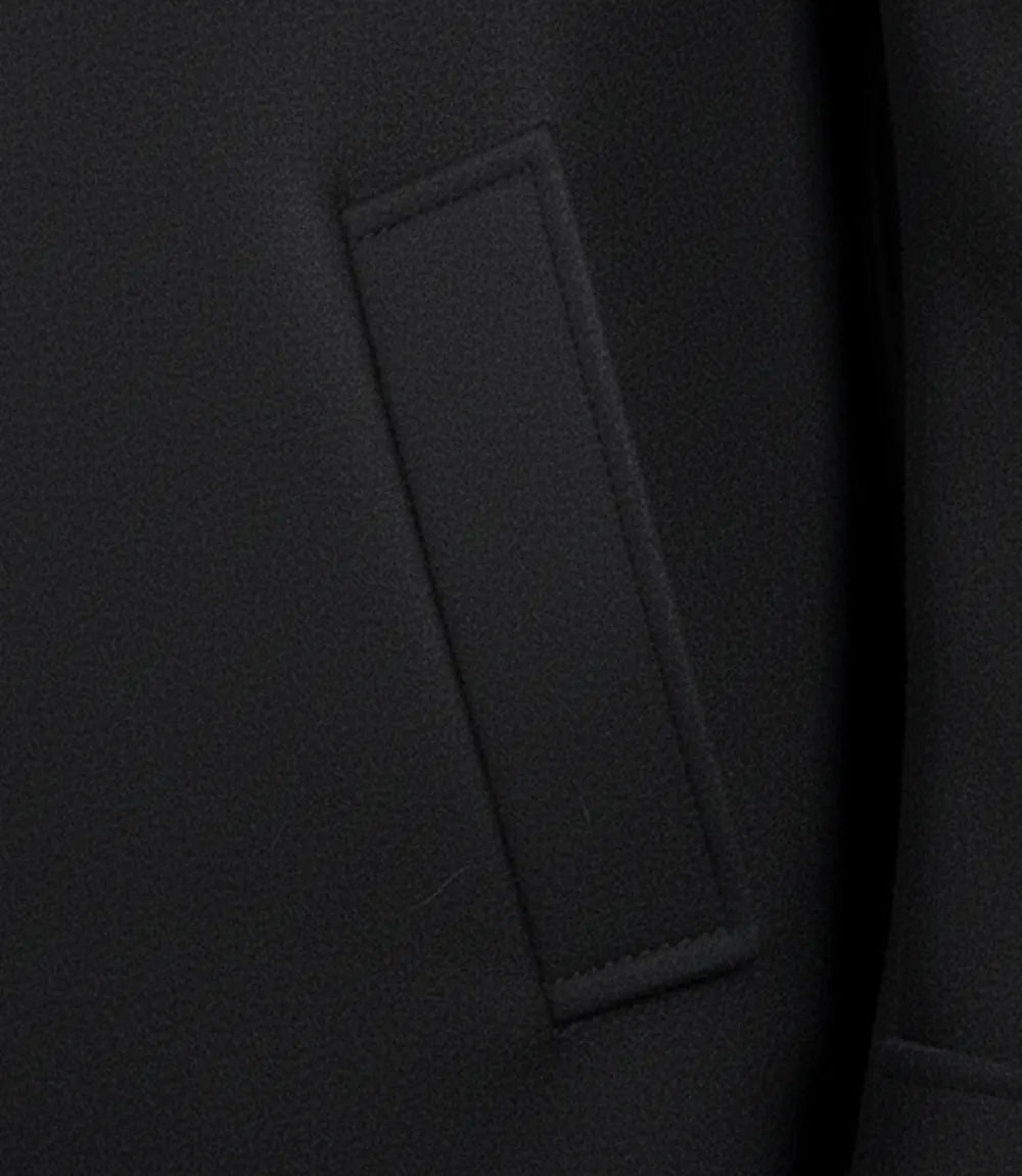 Kenney Men's Double-Breasted Black Wool Coat – Premium Quality