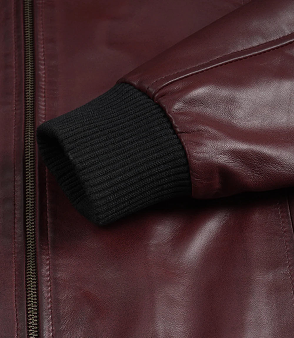 Schwarze Lederjacke im Biker-Stil für Herren