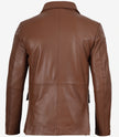Mens 2 Buttons Brown Leather Blazer