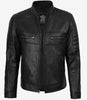 Men's Real Lambskin Leather Black Biker Style Jacket