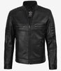 Men's Real Lambskin Leather Black Biker Style Jacket