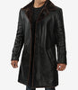 Mens Shearling Lined 3 4 Length Leather Coat