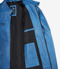 Mens Real Leather Distressed Blue Biker Style Jacket