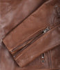 Austin Chocolate Brown Waxed Mens Perforated Leather Jacket