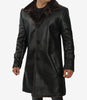 Mens Shearling Lined 3 4 Length Leather Coat