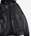 Schwarze Bomberjacke aus Rindsleder für Herren