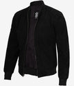 Schwarze Premium-Bomberjacke aus Wildleder für Herren