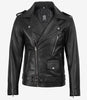 Men's Black Asymmetrical Leather Jacket – Motorcycle Style