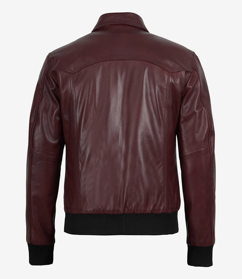 Schwarze Lederjacke im Biker-Stil für Herren