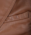 Mens 2 Buttons Brown Leather Blazer