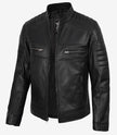 Men's Real Lambskin Leather Black Biker Style Jacket