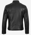Schwarze Herrenjacke aus Lammleder im Bikerstil