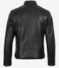 Schwarze Herrenjacke aus Lammleder im Bikerstil
