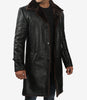 Mens Shearling Lined 3 4 Length Leather Coat