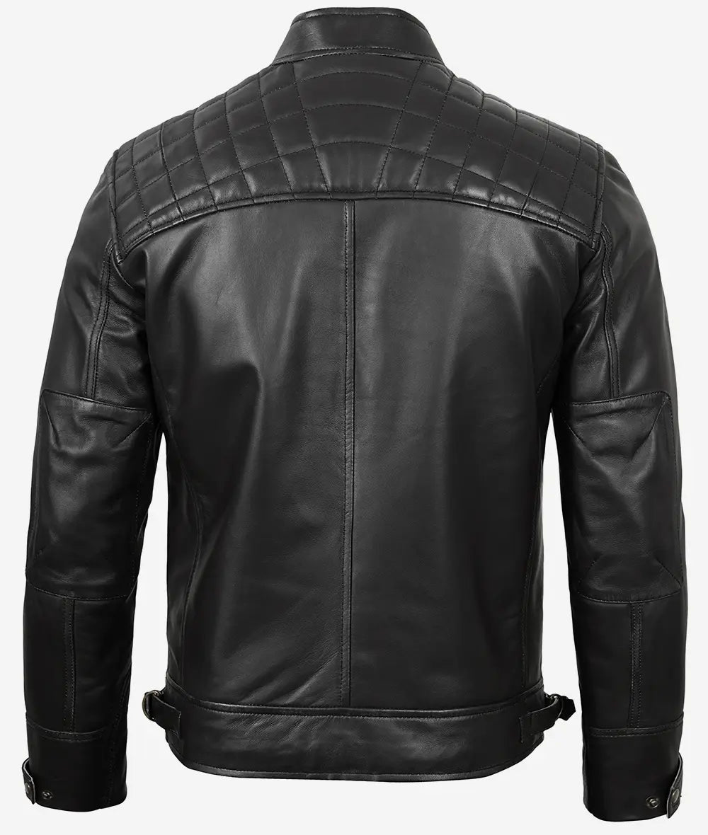Johnson Black Leather Jacket Men