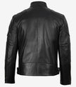 Schwarze Herrenjacke im Biker-Stil aus echtem Leder