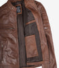 Austin Chocolate Brown Waxed Mens Perforated Leather Jacket