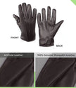 Mens Real Leather Dark Brown Lined Gloves