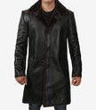 Mens Shearling Lined 3 4 Length Leather Coat