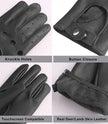 Mens Real Leather Black Gloves
