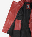 Womens Red Leather Peplum Jacket