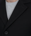 Men's Single-Breasted Black Wool Coat – Modern Fit