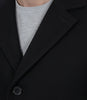 Men's Single-Breasted Black Wool Coat – Modern Fit