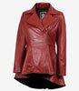 Womens Red Leather Peplum Jacket