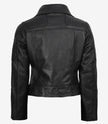 Feinste schwarze Lederjacke im Biker-Stil für Damen