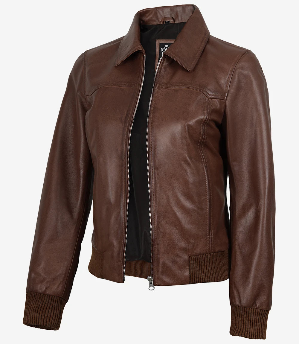 Schwarze Lederjacke im Biker-Stil für Herren